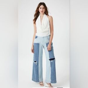 🆕️ F21 Oversized Fit patchwork  jeans